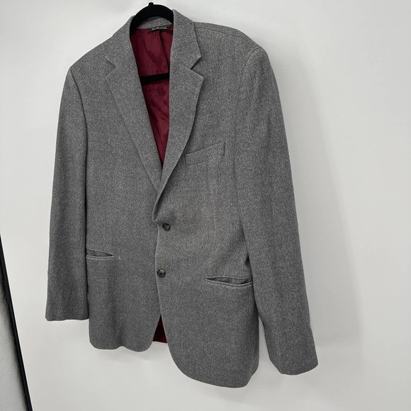 Jack Victor Exclusive Collection Blazer Lapel Collar Two Buttoned Gray Size 42S - Picture 2 of 11